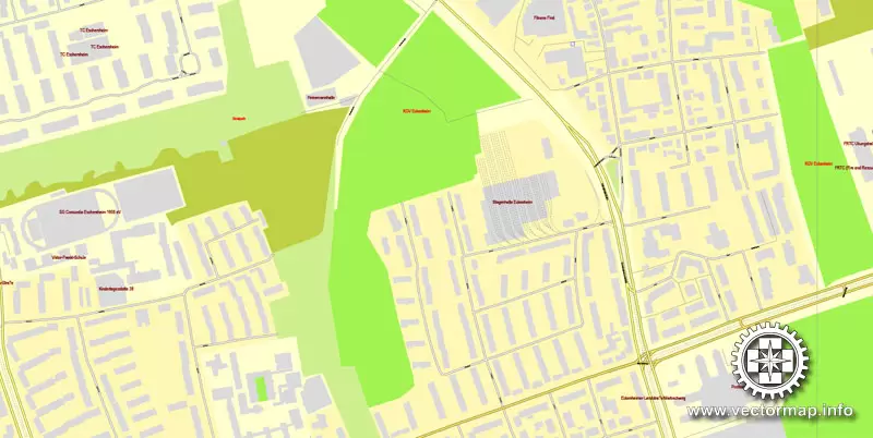 Vector map Frankfurt am Main, Germany, printable vector street City Plan map in 4 parts, full editable, Adobe Illustrator, full vector, scalable, editable, text format street names, 29,4 mb ZIP