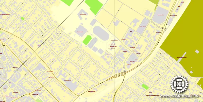 Vector map Frankfurt am Main, Germany, printable vector street City Plan map in 4 parts, full editable, Adobe Illustrator, full vector, scalable, editable, text format street names, 29,4 mb ZIP