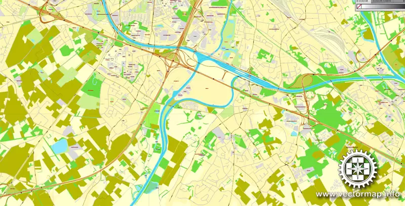 Vector map Ghent, Belgium, printable vector street City Plan map, full editable, Adobe Illustrator, full vector, scalable, editable, text format street names, 11,6 mb ZIP