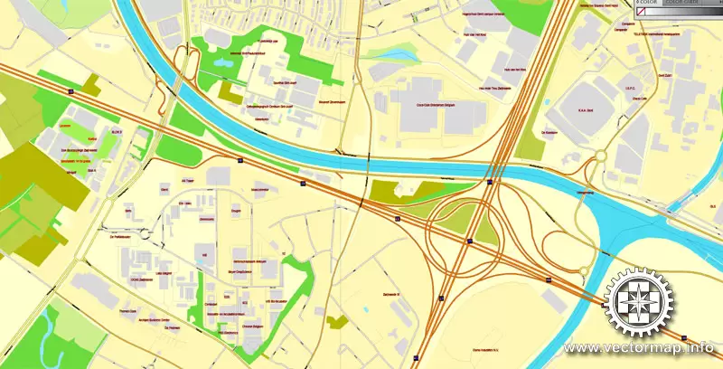 Vector map Ghent, Belgium, printable vector street City Plan map, full editable, Adobe Illustrator, full vector, scalable, editable, text format street names, 11,6 mb ZIP