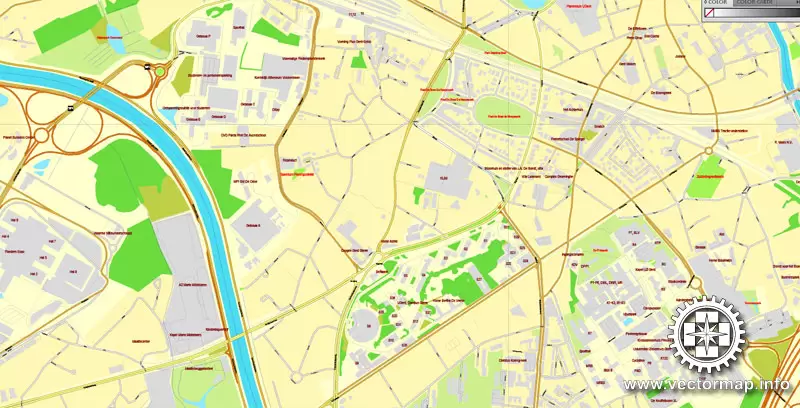 Vector map Ghent, Belgium, printable vector street City Plan map, full editable, Adobe Illustrator, full vector, scalable, editable, text format street names, 11,6 mb ZIP
