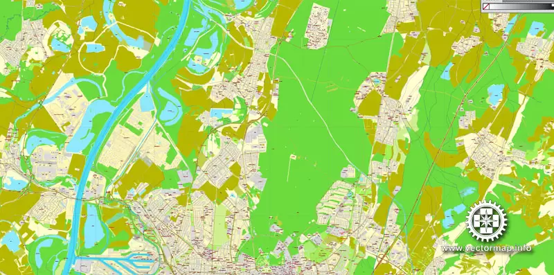 Vector Map Karlsruhe, Germany, printable vector street City Plan map, full editable, Adobe Illustrator, full vector, scalable, editable, text format street names, 18,6 mb ZIP
