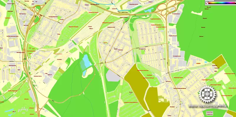 Vector Map Karlsruhe, Germany, printable vector street City Plan map, full editable, Adobe Illustrator, full vector, scalable, editable, text format street names, 18,6 mb ZIP