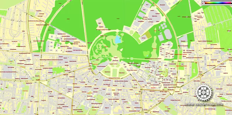 Vector Map Karlsruhe, Germany, printable vector street City Plan map, full editable, Adobe Illustrator, full vector, scalable, editable, text format street names, 18,6 mb ZIP