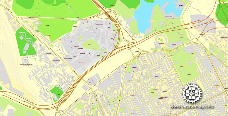 Vector map Stockholm, Sweden, printable vector street City Plan map V.3, full editable, Adobe Illustrator,