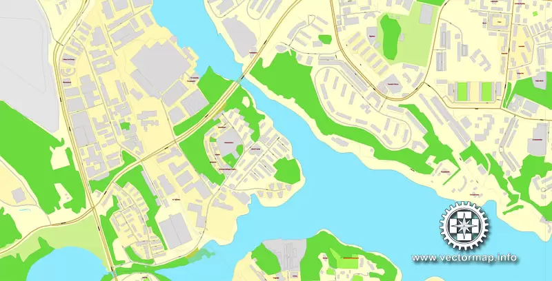 Vector map Stockholm, Sweden, printable vector street City Plan map V.3, full editable, Adobe Illustrator,