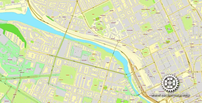 Vector map Stockholm, Sweden, printable vector street City Plan map V.3, full editable, Adobe Illustrator,