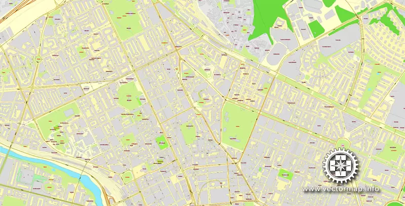 Vector map Stockholm, Sweden, printable vector street City Plan map V.3, full editable, Adobe Illustrator,