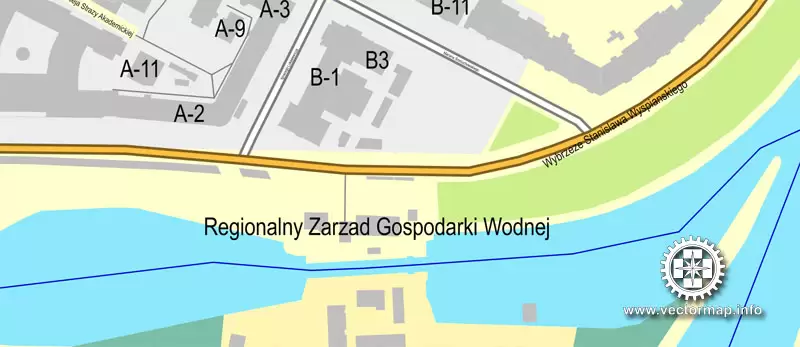 Vector Map Wroclaw, Poland, printable vector street map, City Plan, full editable, CorelDraw, Royalty free, full vector, scalable, editable, text format street names, 25,7 mb ZIP