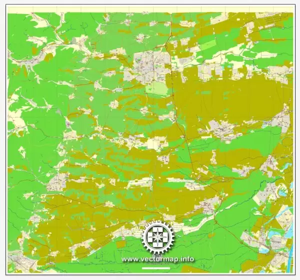 Vector Map Landau, Germany, printable vector City Plan map, full editable, Adobe Illustrator, full vector, scalable, editable, text format street names, 7,2 mb ZIP