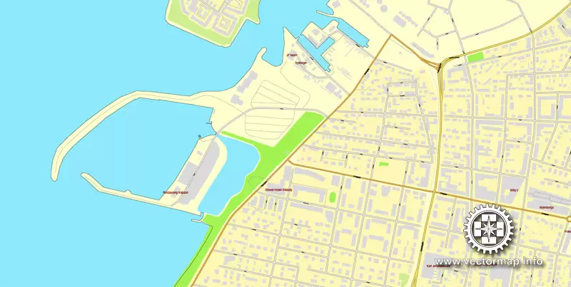 Vector Map Malmo, Sweden, printable vector street map, City Plan full editable, Adobe Illustrator, Royalty free, full vector, scalable, editable, text format street names, 7,1 mb ZIP ALL streets, ALL Buildings.