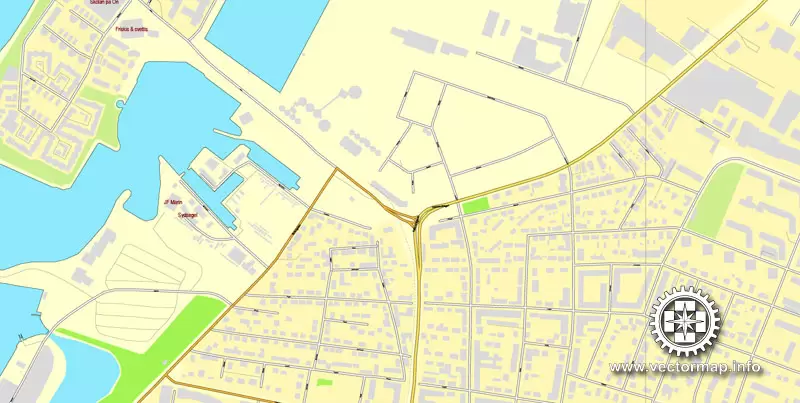 Vector Map Malmo, Sweden, printable vector street map, City Plan full editable, Adobe Illustrator, Royalty free, full vector, scalable, editable, text format street names, 7,1 mb ZIP ALL streets, ALL Buildings.