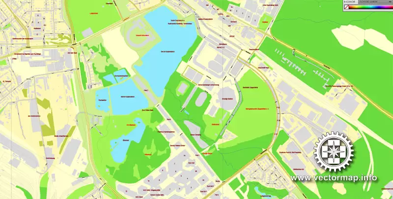 Vector Map Nuremberg, Germany, printable vector street map, City Plan V.3 full editable, Adobe Illustrator, Royalty free, full vector, scalable, editable, text format street names, 26,5 mb ZIP All streets, All buildings.