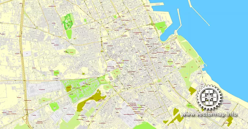 Vector Map Palermo, Sicily, Italy, printable vector street map, City Plan full editable, Adobe Illustrator, Royalty free, full vector, scalable, editable, text format street names, 9,3 mb ZIP
