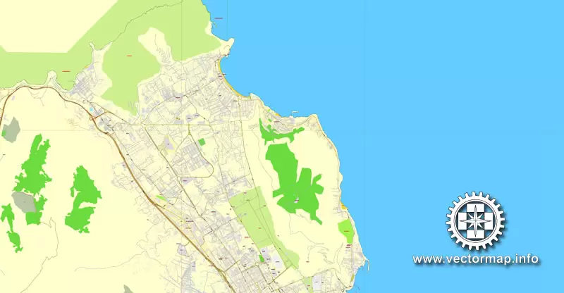 Vector Map Palermo, Sicily, Italy, printable vector street map, City Plan full editable, Adobe Illustrator, Royalty free, full vector, scalable, editable, text format street names, 9,3 mb ZIP