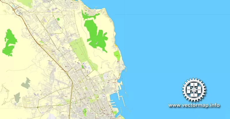 Vector Map Palermo, Sicily, Italy, printable vector street map, City Plan full editable, Adobe Illustrator, Royalty free, full vector, scalable, editable, text format street names, 9,3 mb ZIP