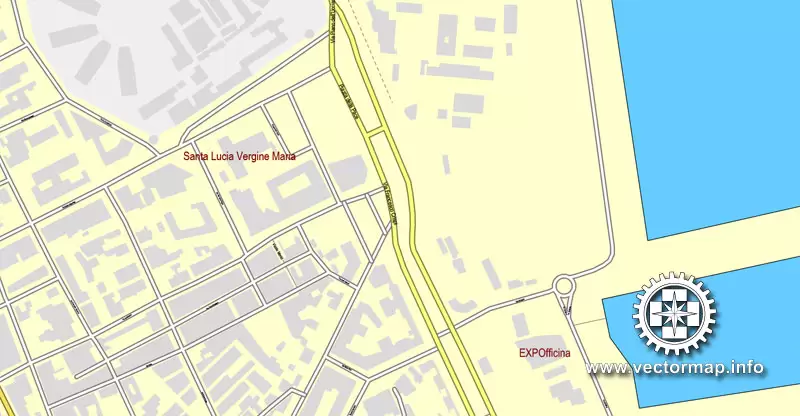 Vector Map Palermo, Sicily, Italy, printable vector street map, City Plan full editable, Adobe Illustrator, Royalty free, full vector, scalable, editable, text format street names, 9,3 mb ZIP