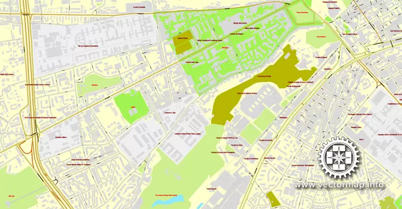Vector Map Palermo, Sicily, Italy, printable vector street map, City Plan full editable, Adobe Illustrator, Royalty free, full vector, scalable, editable, text format street names, 9,3 mb ZIP