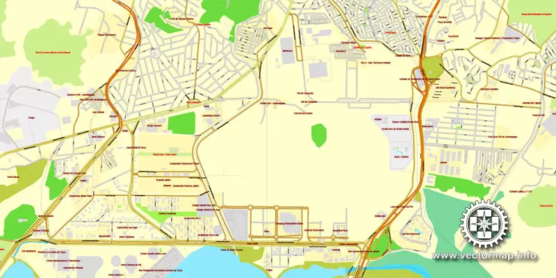 Vector Map Rio de Janeiro, Brazil, printable vector street map, City Plan V.3 full editable, Adobe Illustrator, Royalty free, full vector, scalable, editable, text format street names, 19,8 mb ZIP