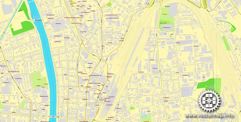 Vector Map Salzburg, Austria, printable vector street map, City Plan full editable, Adobe Illustrator, Royalty free, full vector, scalable, editable, text format street names, 7,2 mb ZIP ALL streets, ALL Buildings.