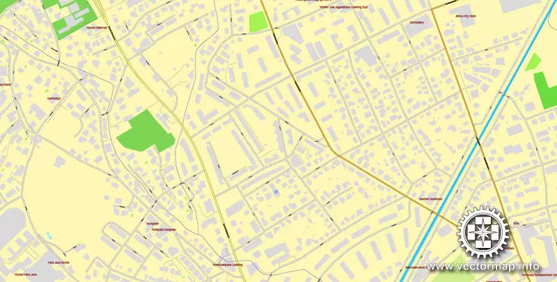 Vector Map Salzburg, Austria, printable vector street map, City Plan full editable, Adobe Illustrator, Royalty free, full vector, scalable, editable, text format street names, 7,2 mb ZIP ALL streets, ALL Buildings.