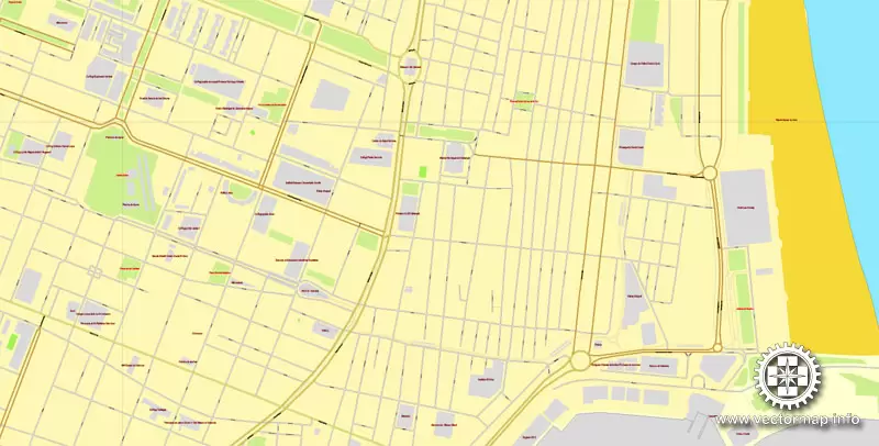 Vector Map Valencia, Spain, printable vector street map, City Plan V.2, full editable, Adobe Illustrator, Royalty free, full vector, scalable, editable, text format street names, 3,3 mb ZIP All streets, some more buildings.