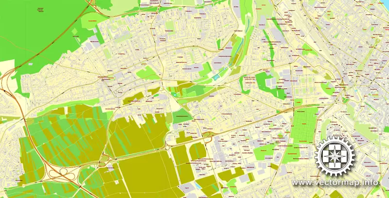 Vector Map Mainz / Wiesbaden, Germany, printable vector street map, City Plan V.2, full editable, Adobe Illustrator, Royalty free, full vector, scalable, editable, text format street names, 13,3 mb ZIP