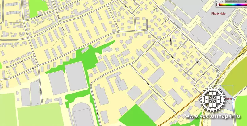 Vector Map Mainz / Wiesbaden, Germany, printable vector street map, City Plan V.2, full editable, Adobe Illustrator, Royalty free, full vector, scalable, editable, text format street names, 13,3 mb ZIP