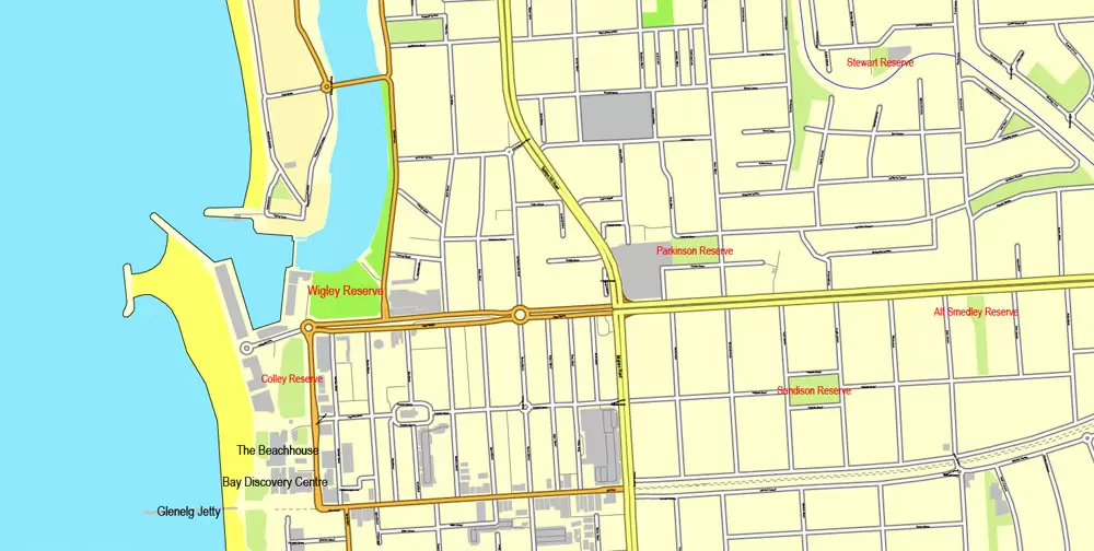 Adelaide PDF Map Vector Australia printable City Plan V3.29 editable Street Map Adobe PDF