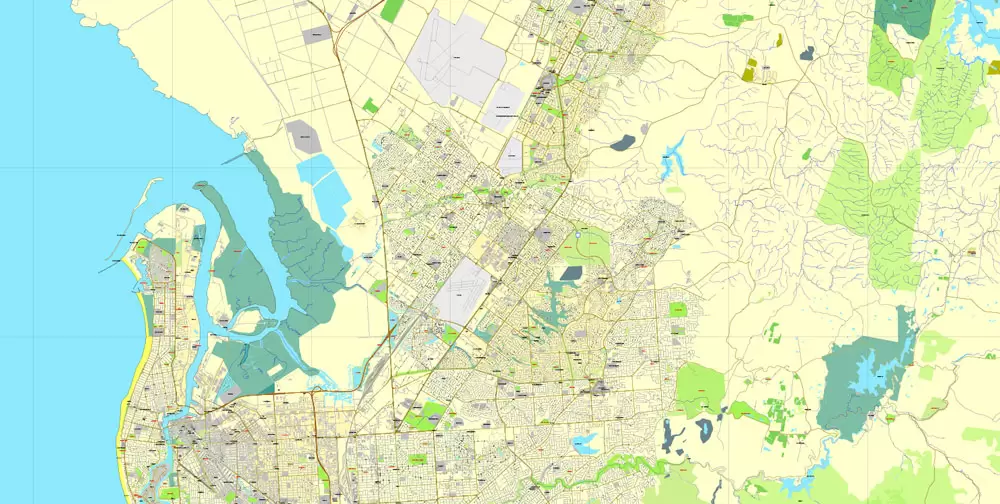 Vector Map Adelaide, Australia, printable vector street City Plan map V3-2016.08, full editable, Adobe Illustrator, full vector, scalable, editable, text format street names, 19 mb ZIP