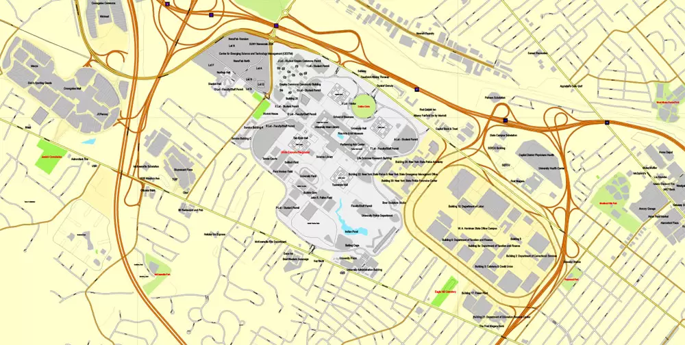 Vector Map Albany, st. New York, US, printable vector street City Plan map full editable, Adobe Illustrator, full vector, scalable, editable, text format street names, 3 mb ZIP
