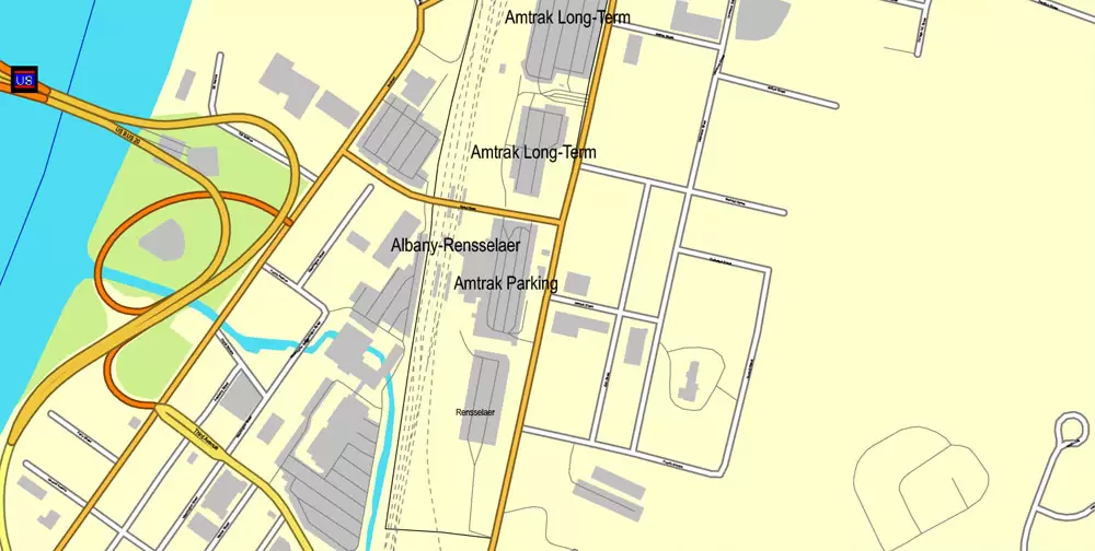 Vector Map Albany, st. New York, US, printable vector street City Plan map full editable, Adobe Illustrator, full vector, scalable, editable, text format street names, 3 mb ZIP
