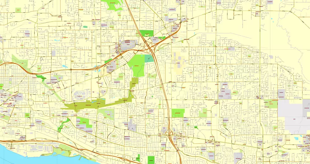 Vector Map Portland, Oregon + Vancouver, Washington, US, vector map Adobe Illustrator editable 4 parts City Plan V3-2016.08, full vector, scalable, editable, text format street names, 76 mb ZIP