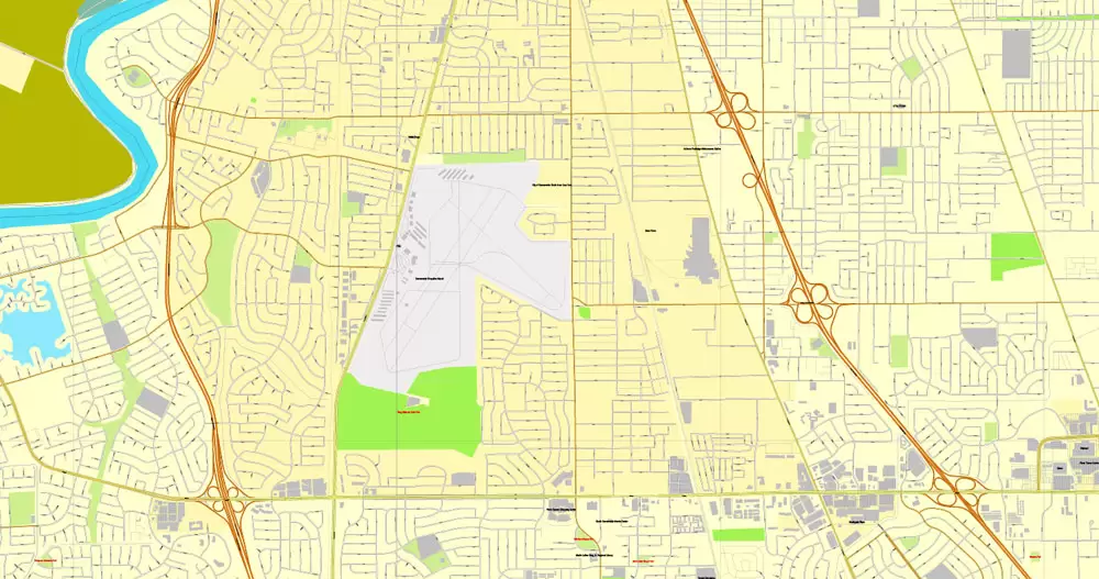 Sacramento, California, US, printable vector map street City Plan V.3.08.2016 full editable, Adobe Illustrator