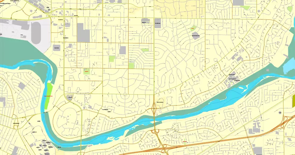 Sacramento, California, US, printable vector map street City Plan V.3.08.2016 full editable, Adobe Illustrator