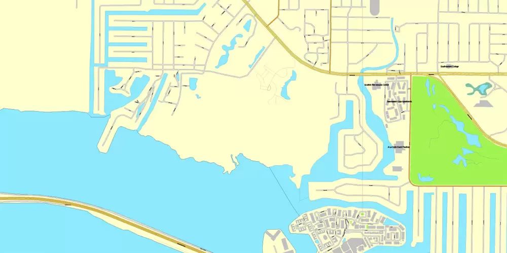 Vector Map Tampa, Florida, US, vector map Adobe Illustrator editable City Plan V3-2016.08, full vector, scalable, editable, text format street names, 9 mb ZIP