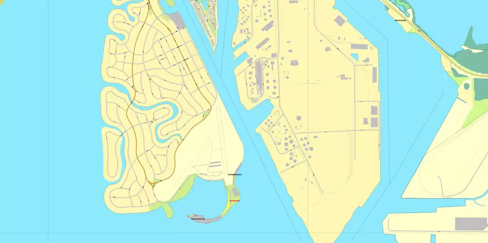 Vector Map Tampa, Florida, US, vector map Adobe Illustrator editable City Plan V3-2016.08, full vector, scalable, editable, text format street names, 9 mb ZIP