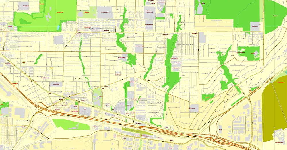 Vector map Vancouver exact map V.3.08: Printable City Plan Map in 4 parts of Greater Vancouver, Canada, Adobe Illustrator, full vector, scalable, editable, separated text layer street names, 29 mb ZIP