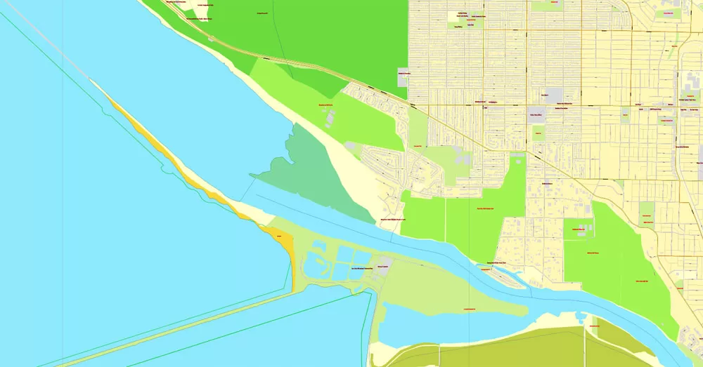 Vector map Vancouver exact map V.3.08: Printable City Plan Map in 4 parts of Greater Vancouver, Canada, Adobe Illustrator, full vector, scalable, editable, separated text layer street names, 29 mb ZIP