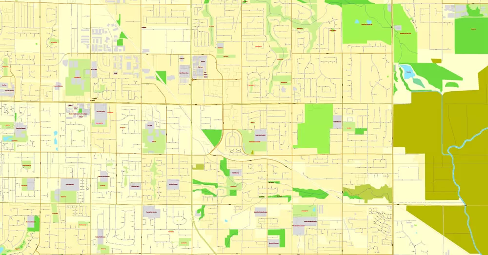 Vector map Vancouver exact map V.3.08: Printable City Plan Map in 4 parts of Greater Vancouver, Canada, Adobe Illustrator, full vector, scalable, editable, separated text layer street names, 29 mb ZIP