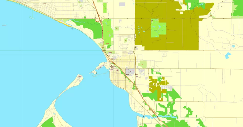 Vector map Vancouver exact map V.3.08: Printable City Plan Map in 4 parts of Greater Vancouver, Canada, Adobe Illustrator, full vector, scalable, editable, separated text layer street names, 29 mb ZIP