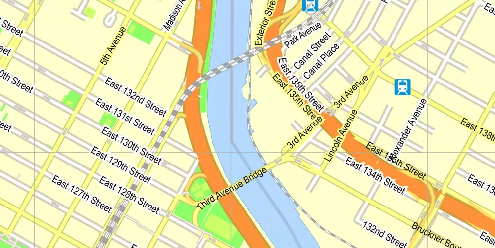 Printable Map New York City, US, exact vector street G-view Level 15 (500 meters) map V3.09, full editable, Adobe Illustrator, full vector, scalable, editable text format street names, 23 mb ZIP