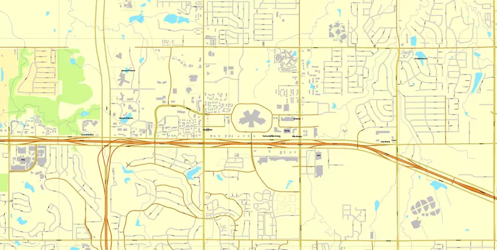 Printable Map Oklahoma City, Oklahoma, US, exact vector street City Plan map V3.09, full editable, Adobe Illustrator, full vector, scalable, editable text format street names, 16 mb ZIP
