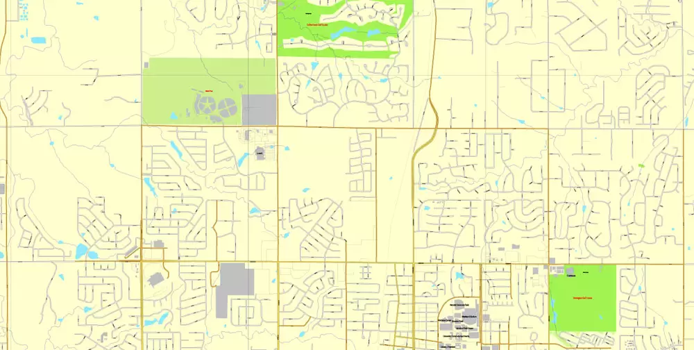 Printable Map Oklahoma City, Oklahoma, US, exact vector street City Plan map V3.09, full editable, Adobe Illustrator, full vector, scalable, editable text format street names, 16 mb ZIP