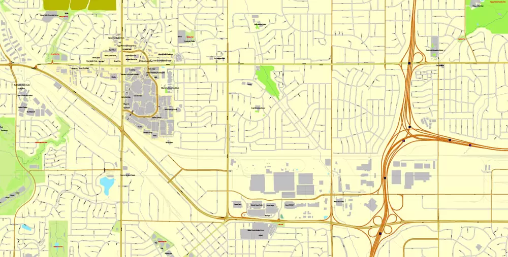 Printable Map Omaha, Nebraska, US, exact vector street City Plan map V3.09, full editable, Adobe Illustrator, full vector, scalable, editable text format street names, 11 mb ZIP