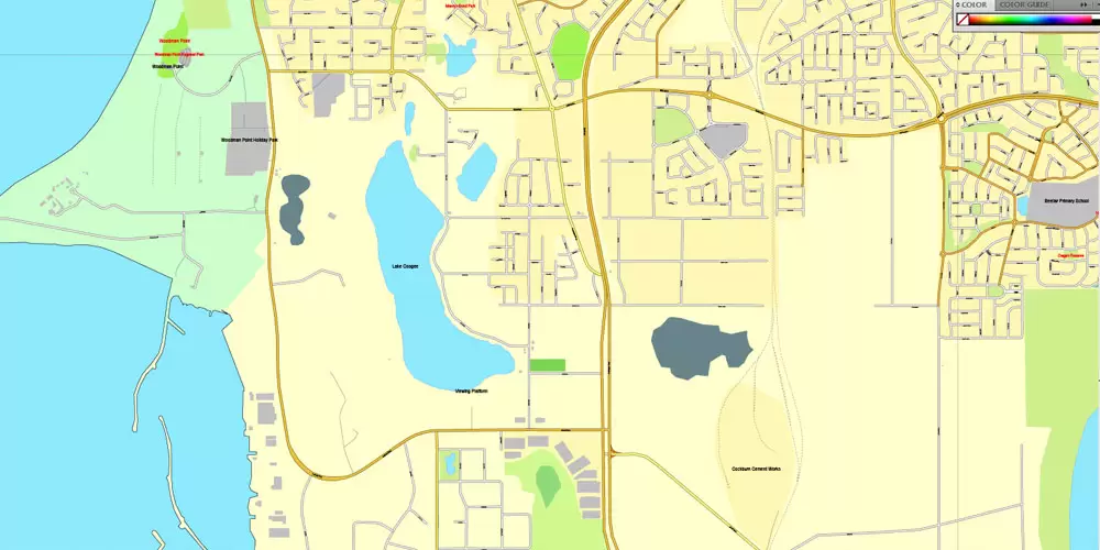 Printable Map Perth, Australia, exact vector street City Plan map V.3.09, full editable, Adobe Illustrator, full vector, scalable, editable, text format street names, 19 mb ZIP