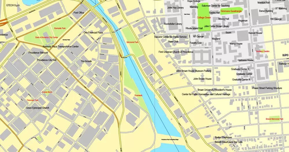 Printable Map Providence, Rhode Island, US, exact vector street City Plan map V3.09, full editable, Adobe Illustrator, full vector, scalable, editable text format street names, 6 mb ZIP