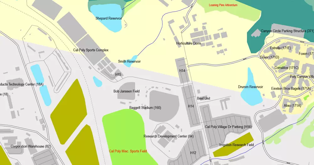 Printable Map San Louis Obispo, Californis, US, exact vector street City Plan map V3.09, full editable, Adobe Illustrator, full vector, scalable, editable text format street names, 3 mb ZIP
