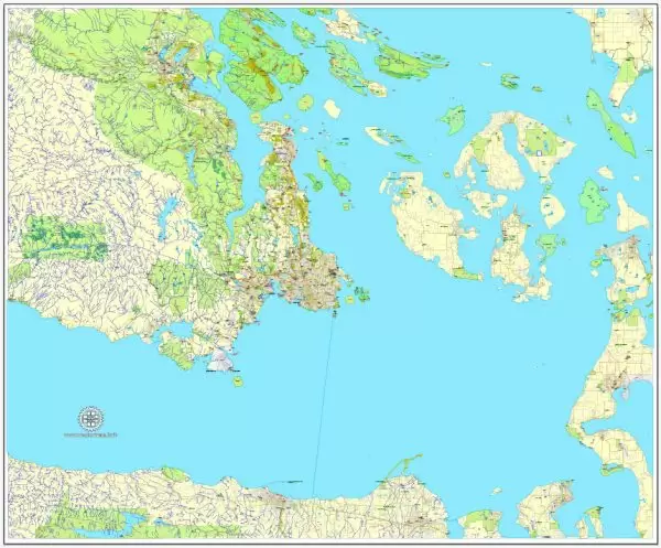 Printable City Plan Map of Victoria, Canada, Adobe Illustrator, full vector, Map V3.09, scalable, editable, separated text layer street names, 26 mb ZIP
