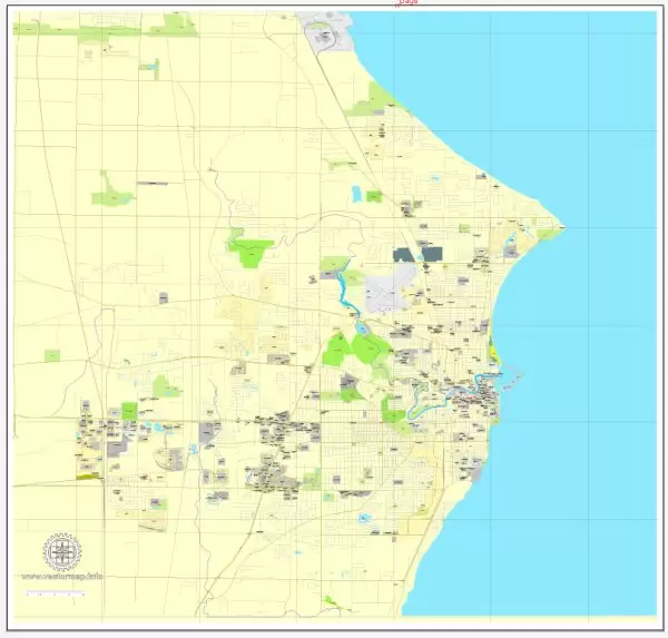 Printable Map Wind Point, Wisconsin, US, exact vector street City Plan map V3.09, full editable, Adobe Illustrator, full vector, scalable, editable text format street names, 2 mb ZIP